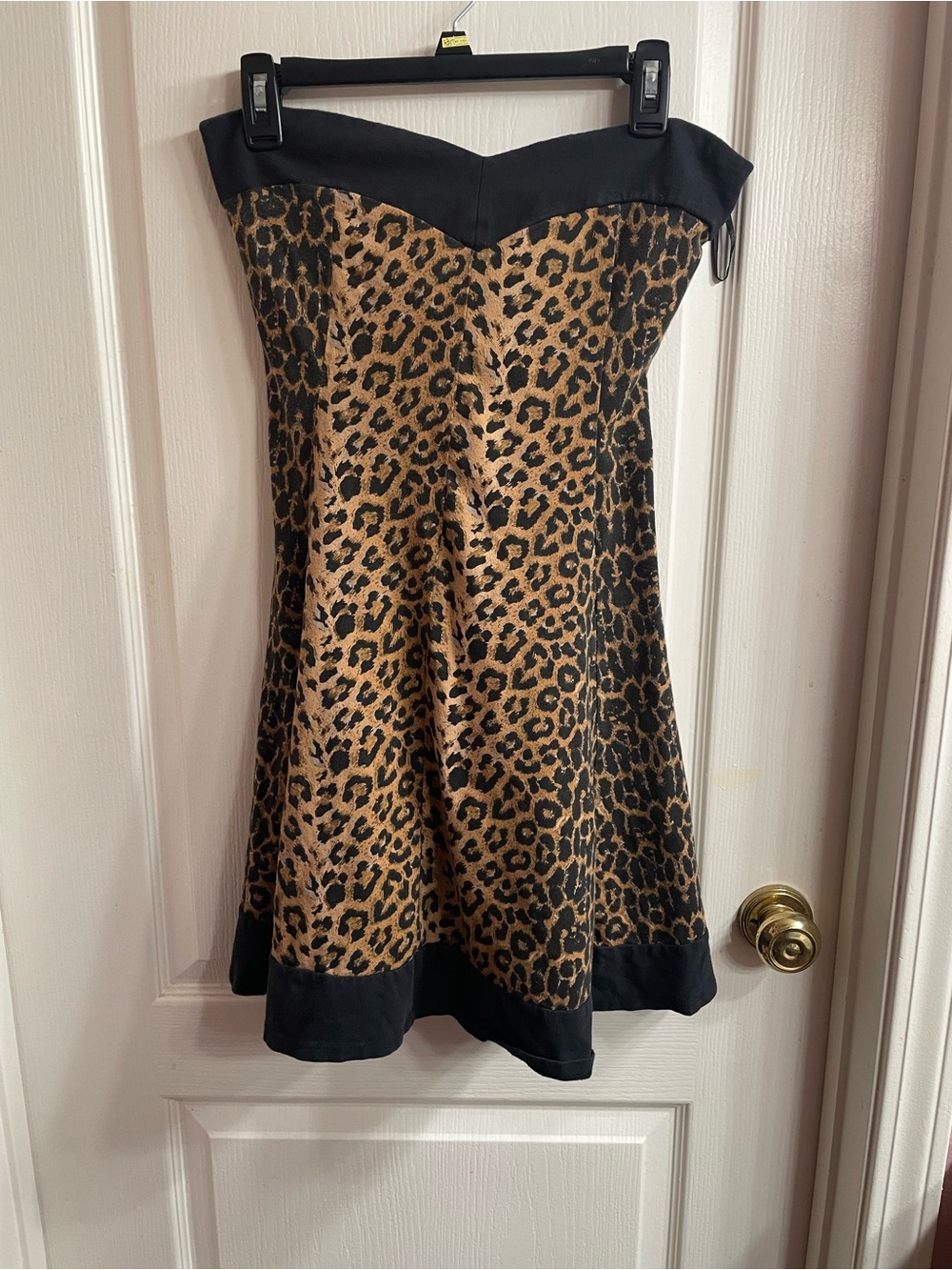 Royal Bones Women Leopard Print Strapless Mini Dress Animal Print Mob Wife